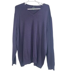 00770 AWearness Kenneth Cole‎ Men Purple V Neck Classic Fit LS Sweater 3X
